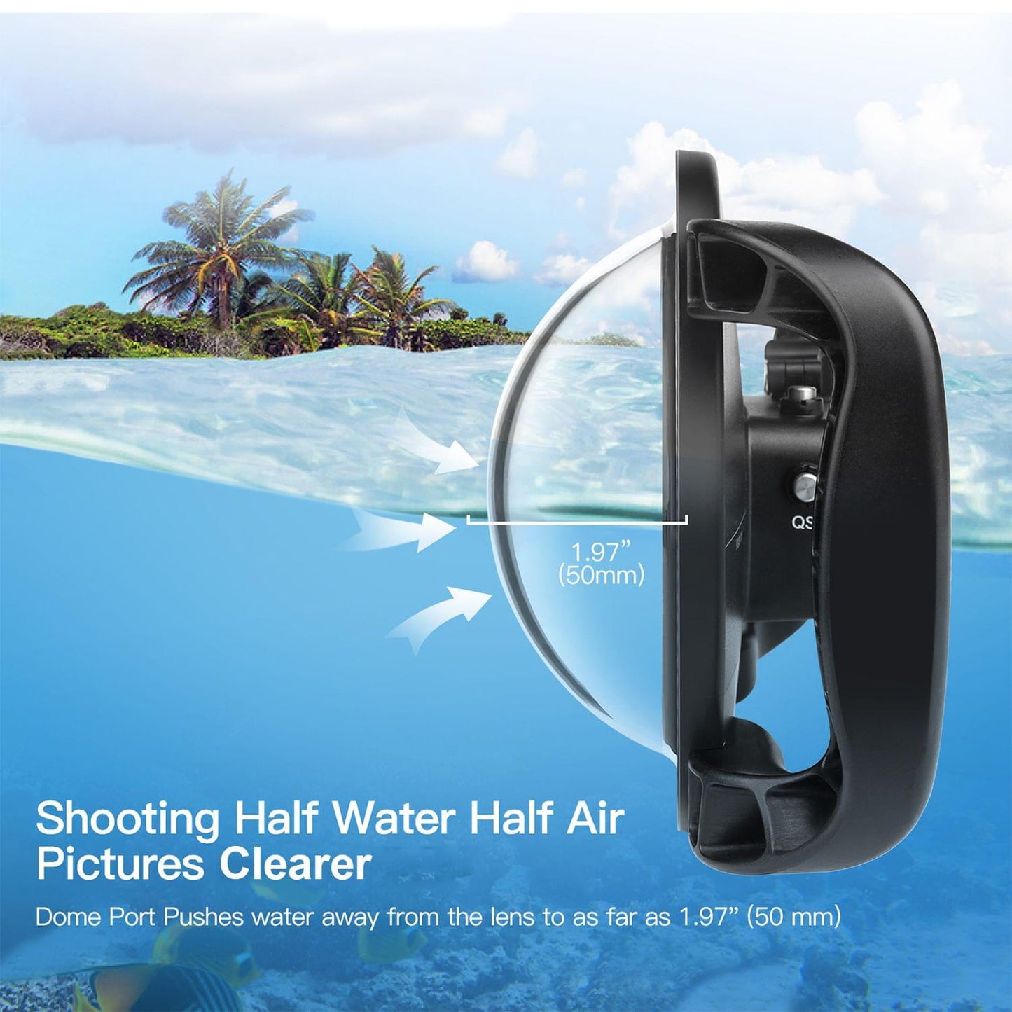 SHOOT 6inch Dual Handheld Waterproof Dome Port Diving
