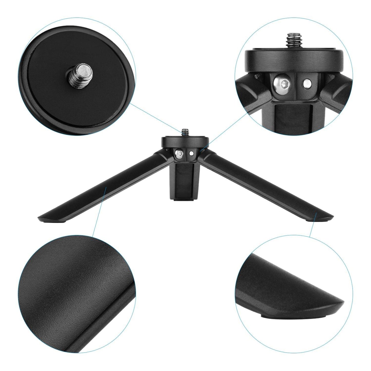 Mini Desktop Metal Tripod Stand 1/4 inch Screw for