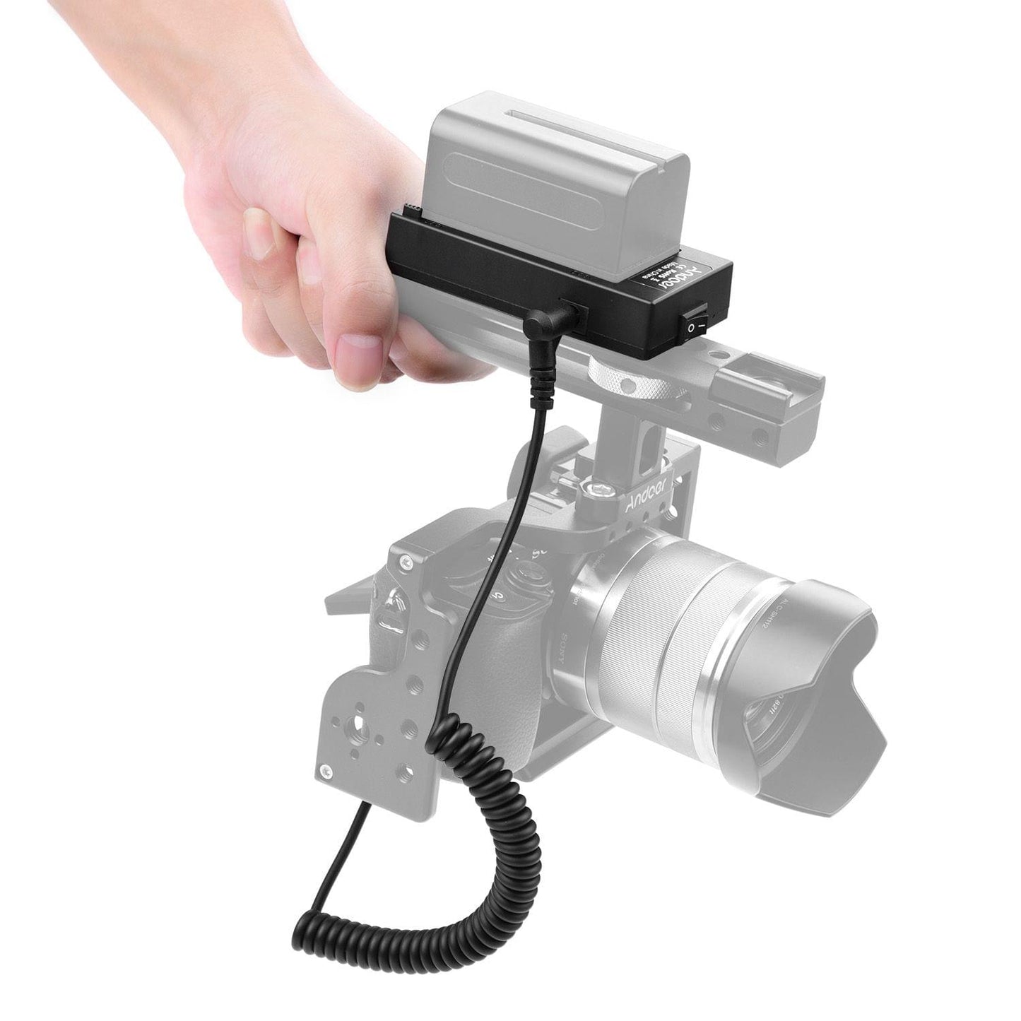 Andoer NP-F970 F750 Battery Plate Holder Adapter + EN-EL15 - EN-EL15