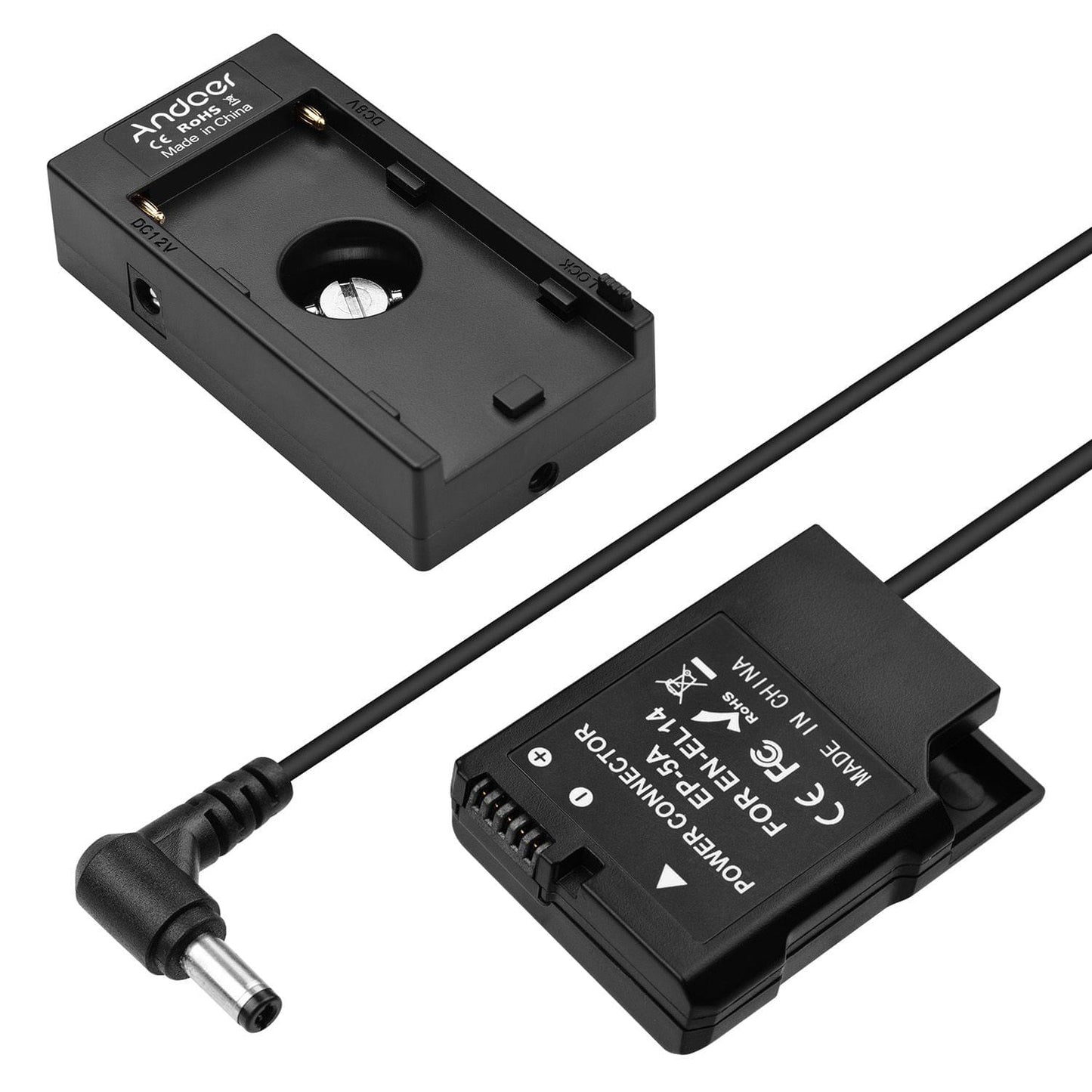 Andoer NP-F970 F750 Battery Plate Holder Adapter + EN-EL14 - EN-EL14