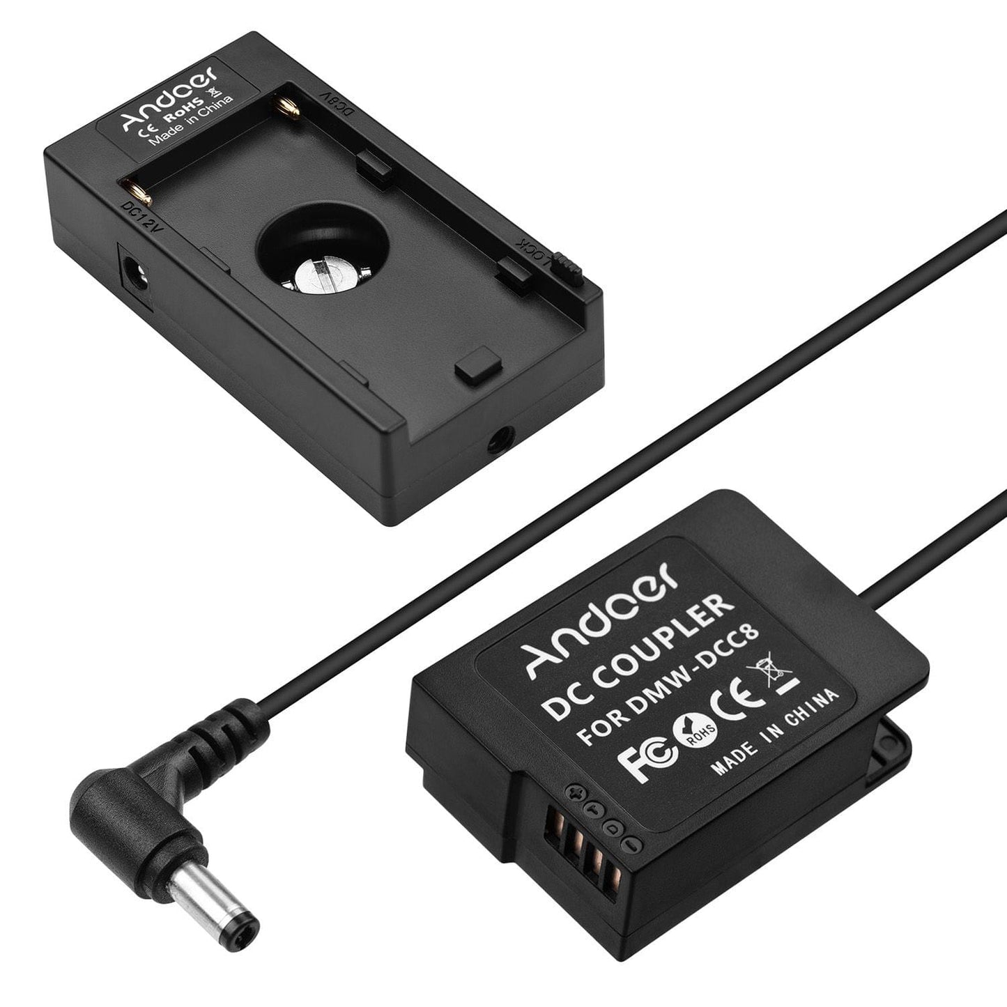 Andoer NP-F970 F750 Battery Plate Holder Adapter + DMW-DCC8 - DMW-DCC8