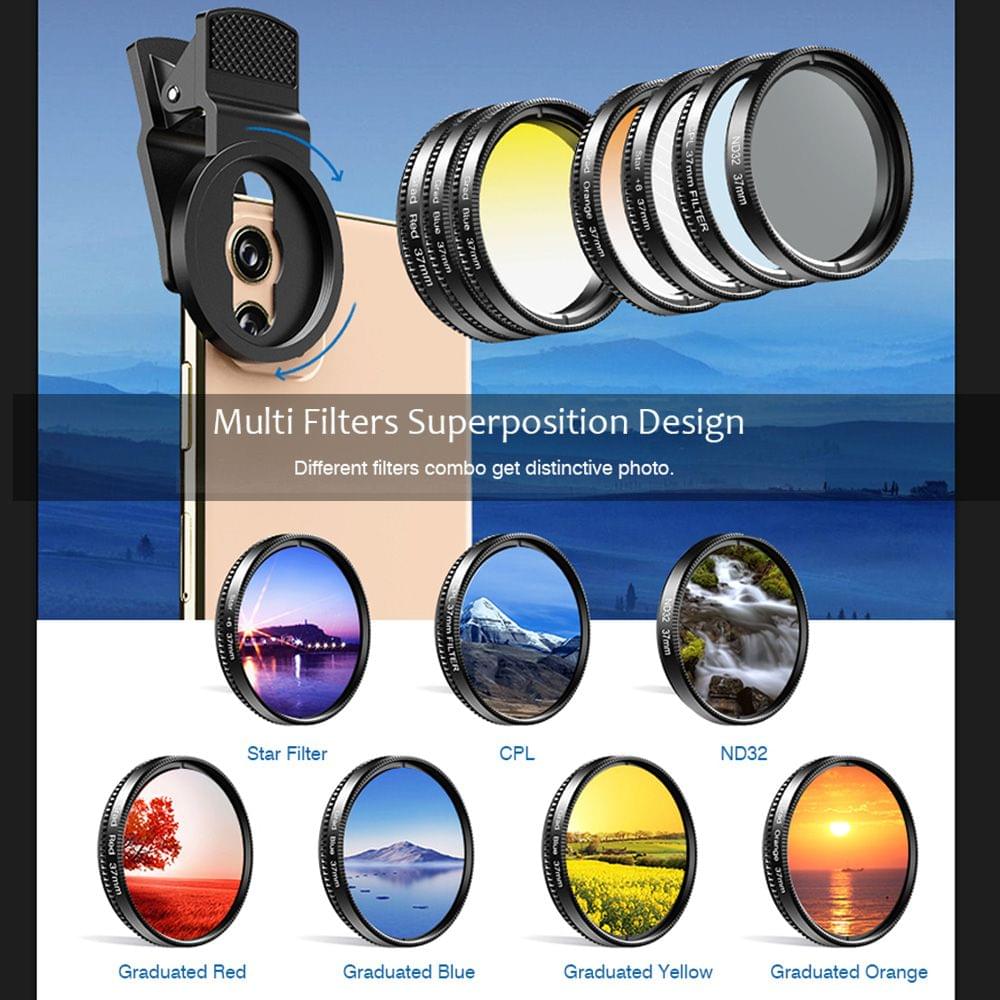 Uniqkart APL-37UV-7G Professional 7in1 Phone Graduated Lens