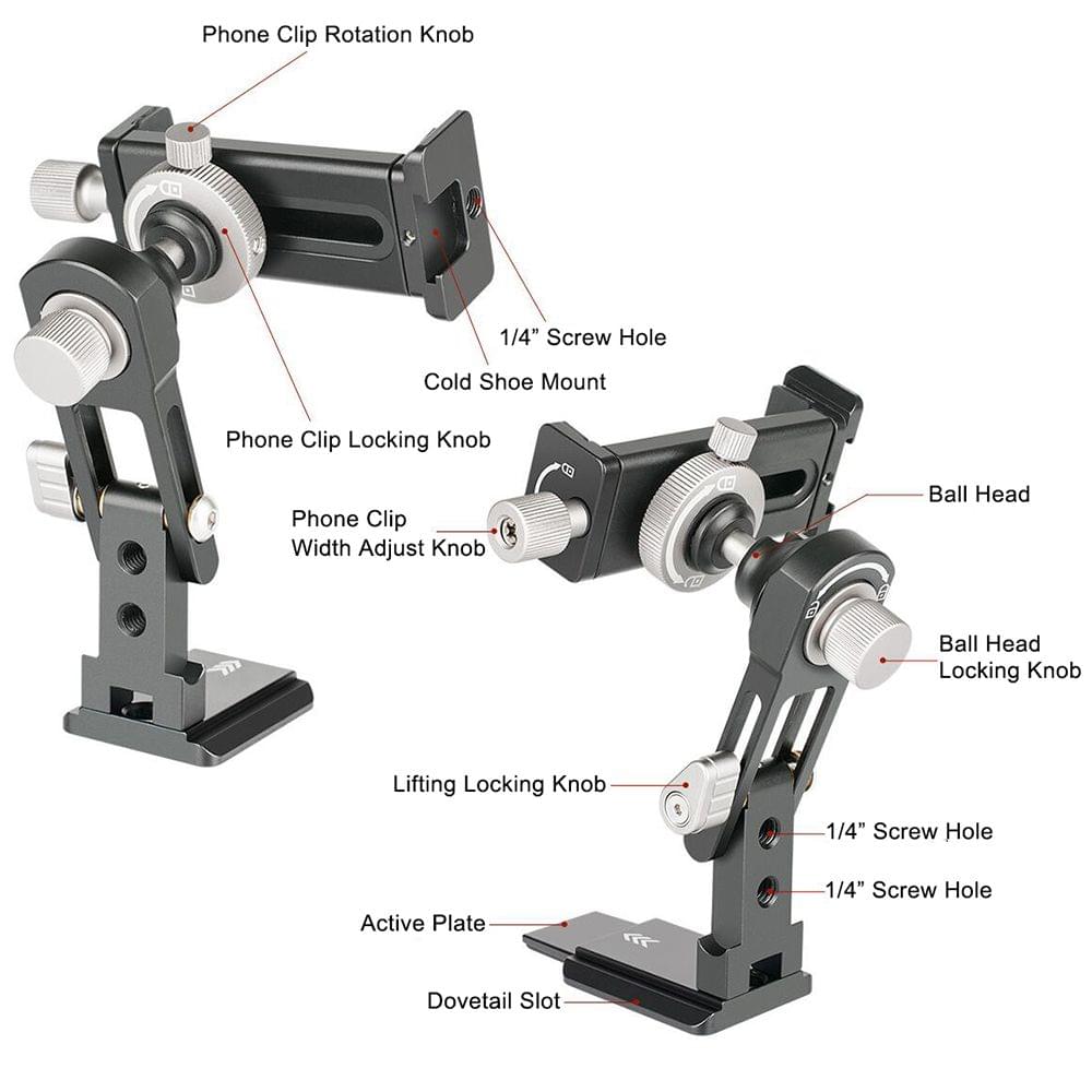 Andoer SJ-04 Phone Clip Cellphone Holder Clamp Desktop Stand
