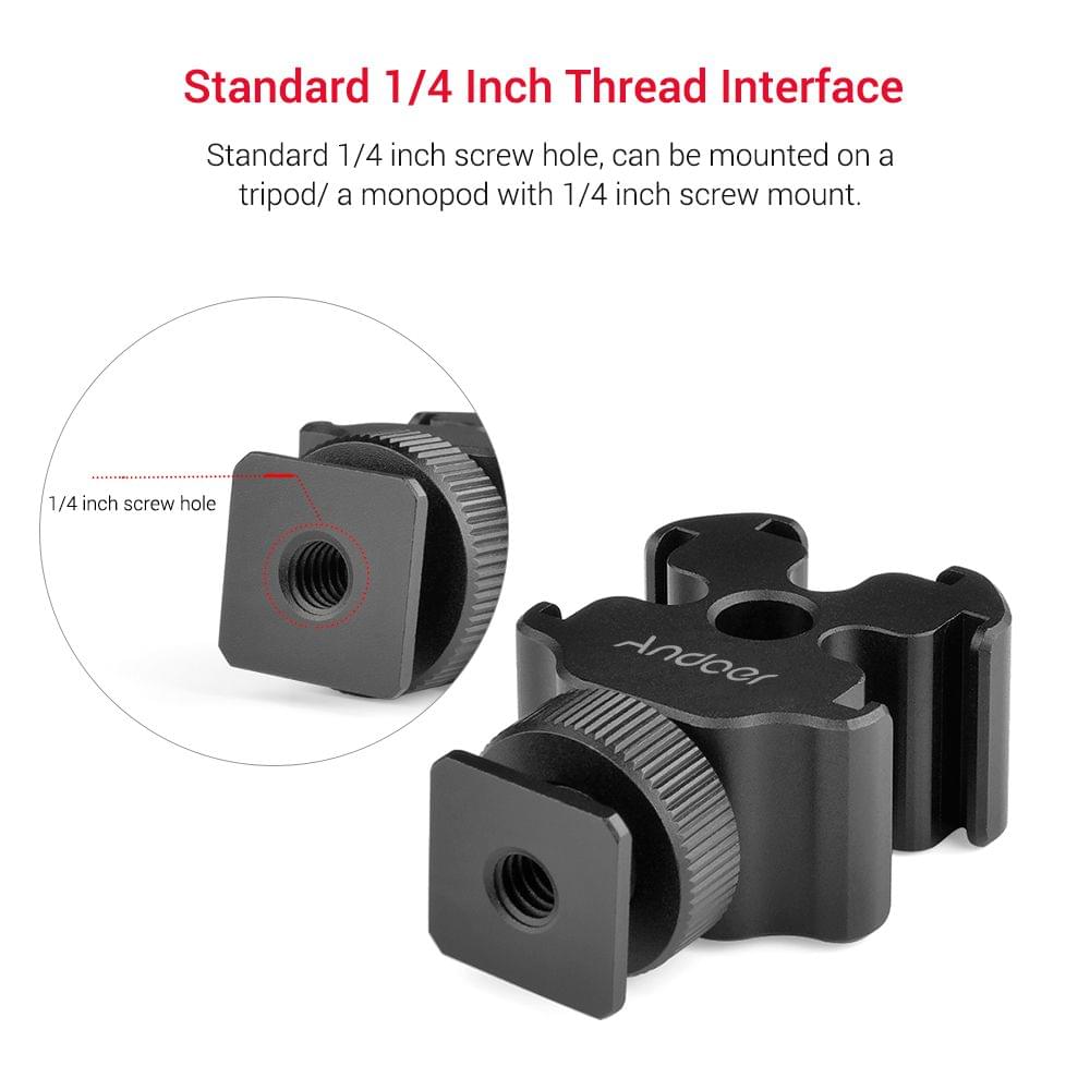 Andoer Portable Aluminum Alloy One-to-Three Cold Shoe Stand