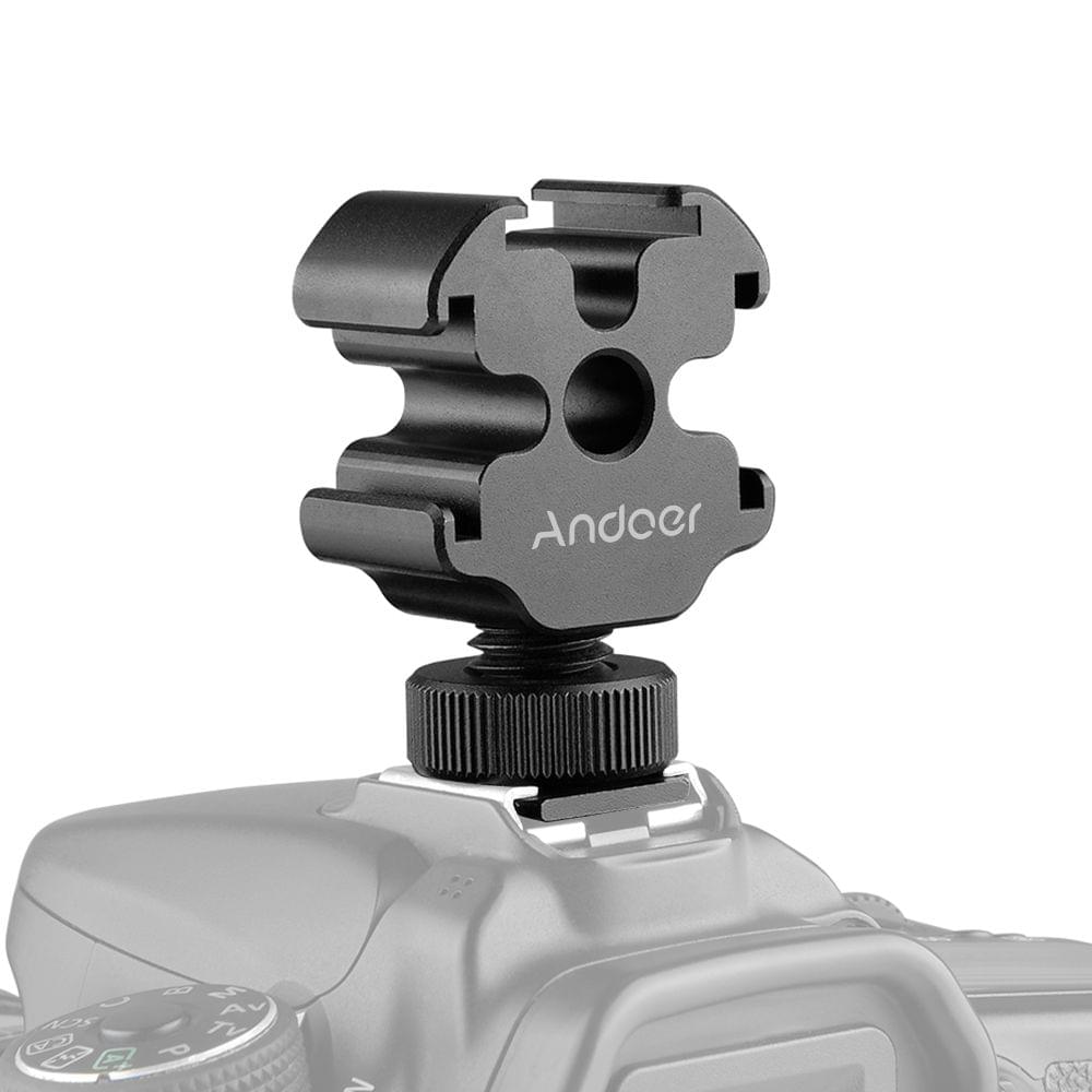 Andoer Portable Aluminum Alloy One-to-Three Cold Shoe Stand
