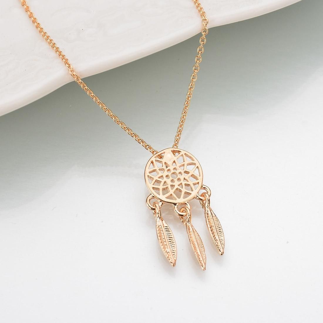 Dream Catcher Series Jewelry Necklace Exquisite Alloy Hollow Pendant Necklace (Silver)