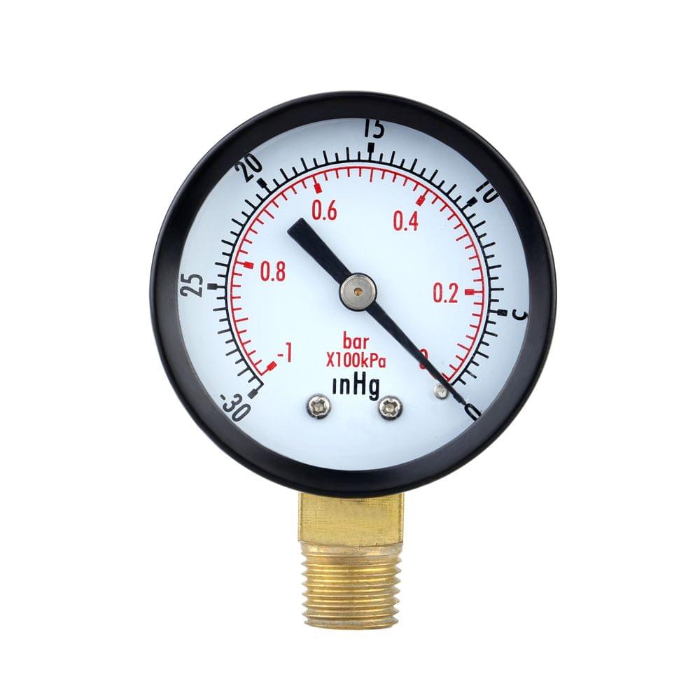 0~-30inHg 0~-1bar 50mm 1/4"BSPT Mini Dial Pressure Gauge