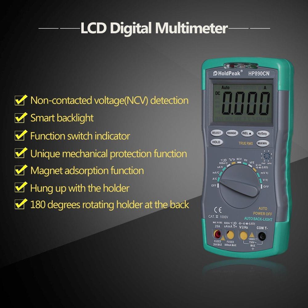 HoldPeak HP-890CN LCD Digital Multimeter DMM with NCV