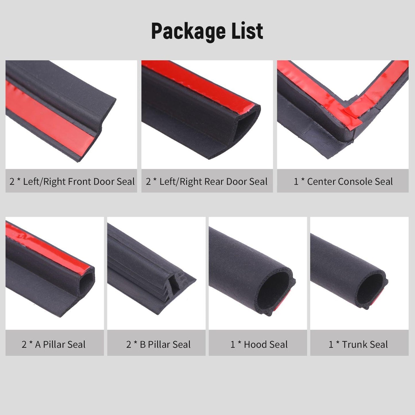 11pcs Universal Auto Car Door Seal Kit Adhesive Soundproof