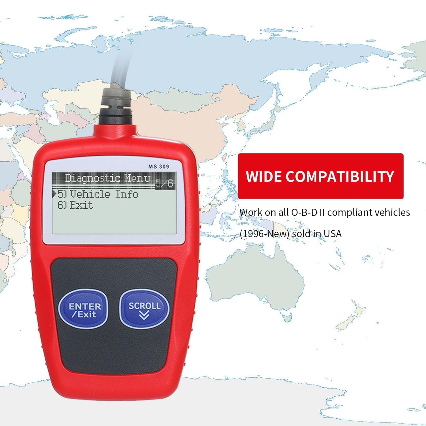 MS309 Universal O-B-D2 Scanner Automotive Engine Fault