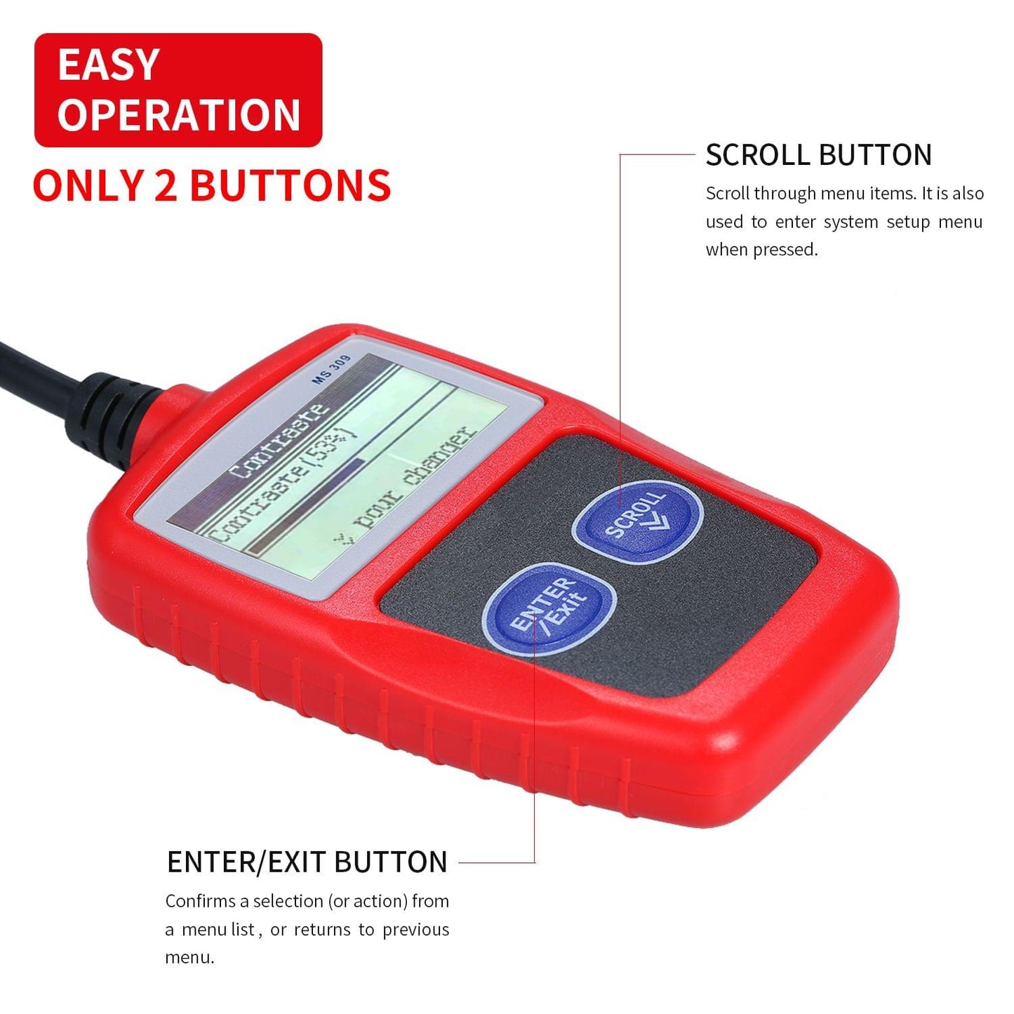 MS309 Universal O-B-D2 Scanner Automotive Engine Fault