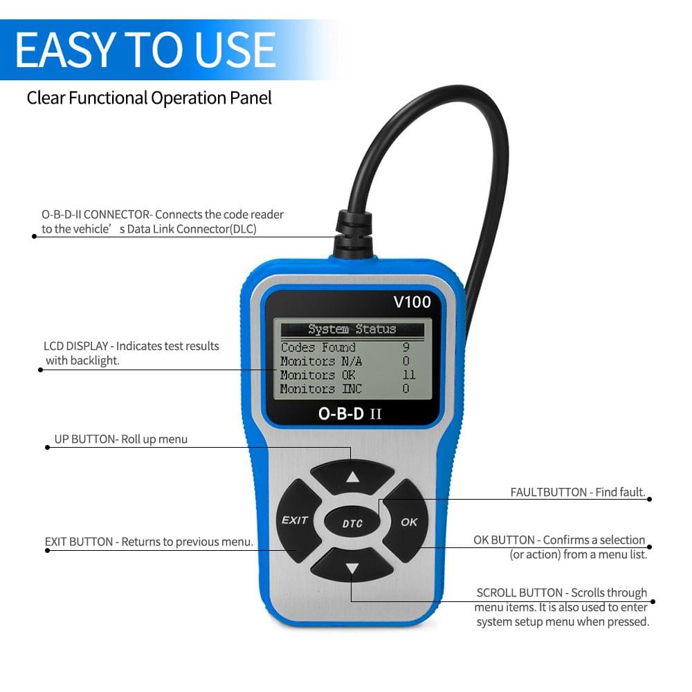 Universal O-B-D II Scanner Car Engine Fault Code Reader