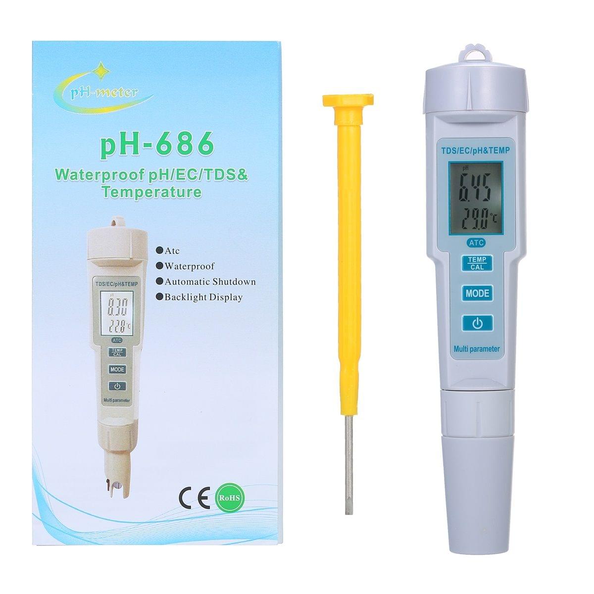 4 in 1 Water Quality Tester pH/EC/TDS/Temperature Meter IP55
