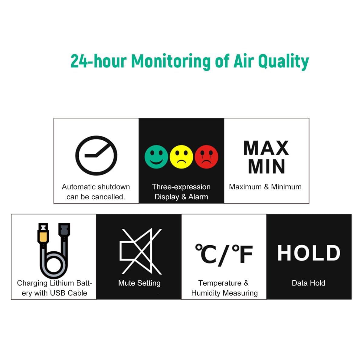 FUYI PM2.5 Temperature Humidity Air Quality Tester Portable