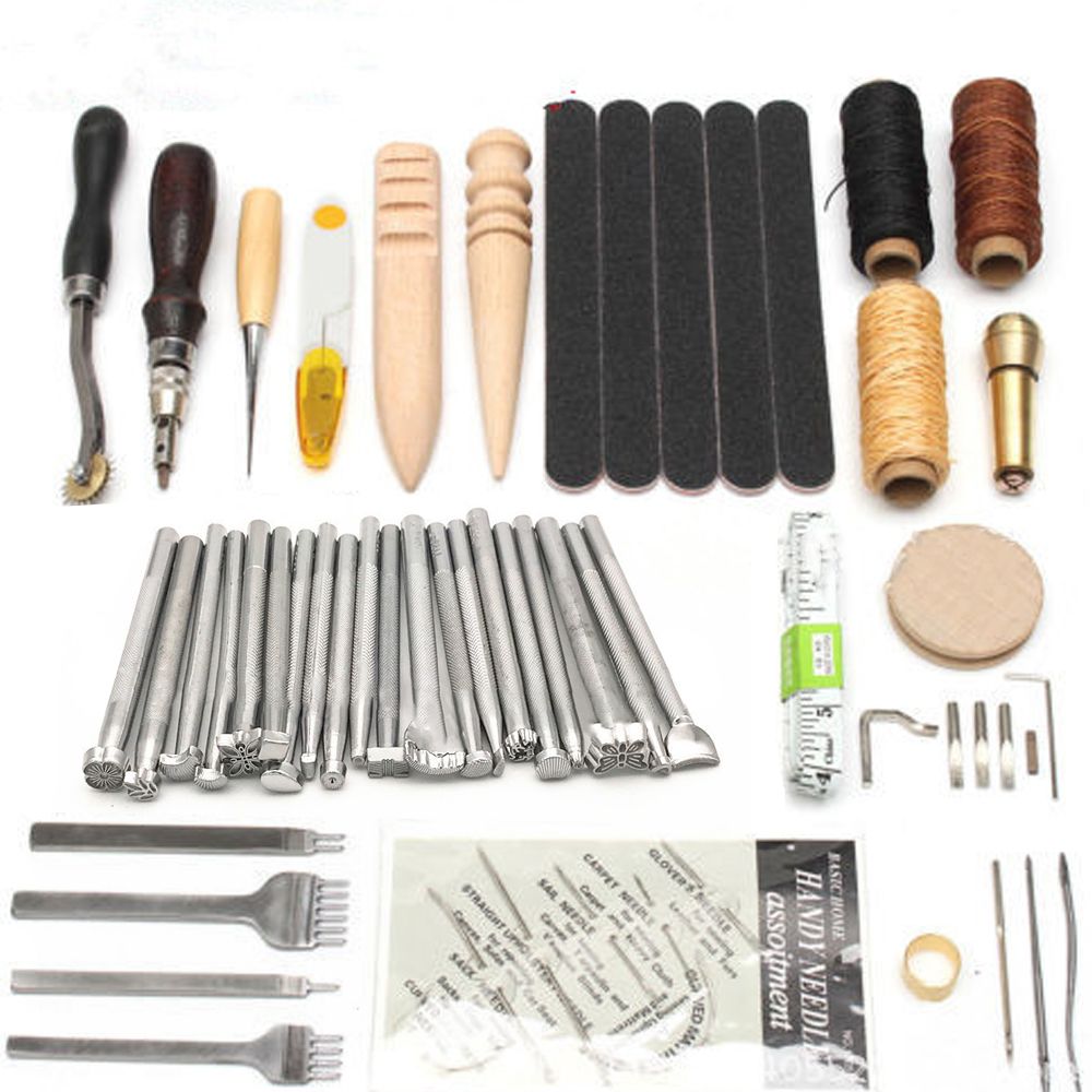 Professional 59pcs Leather Craft Tools Kit Hand Leathercraft