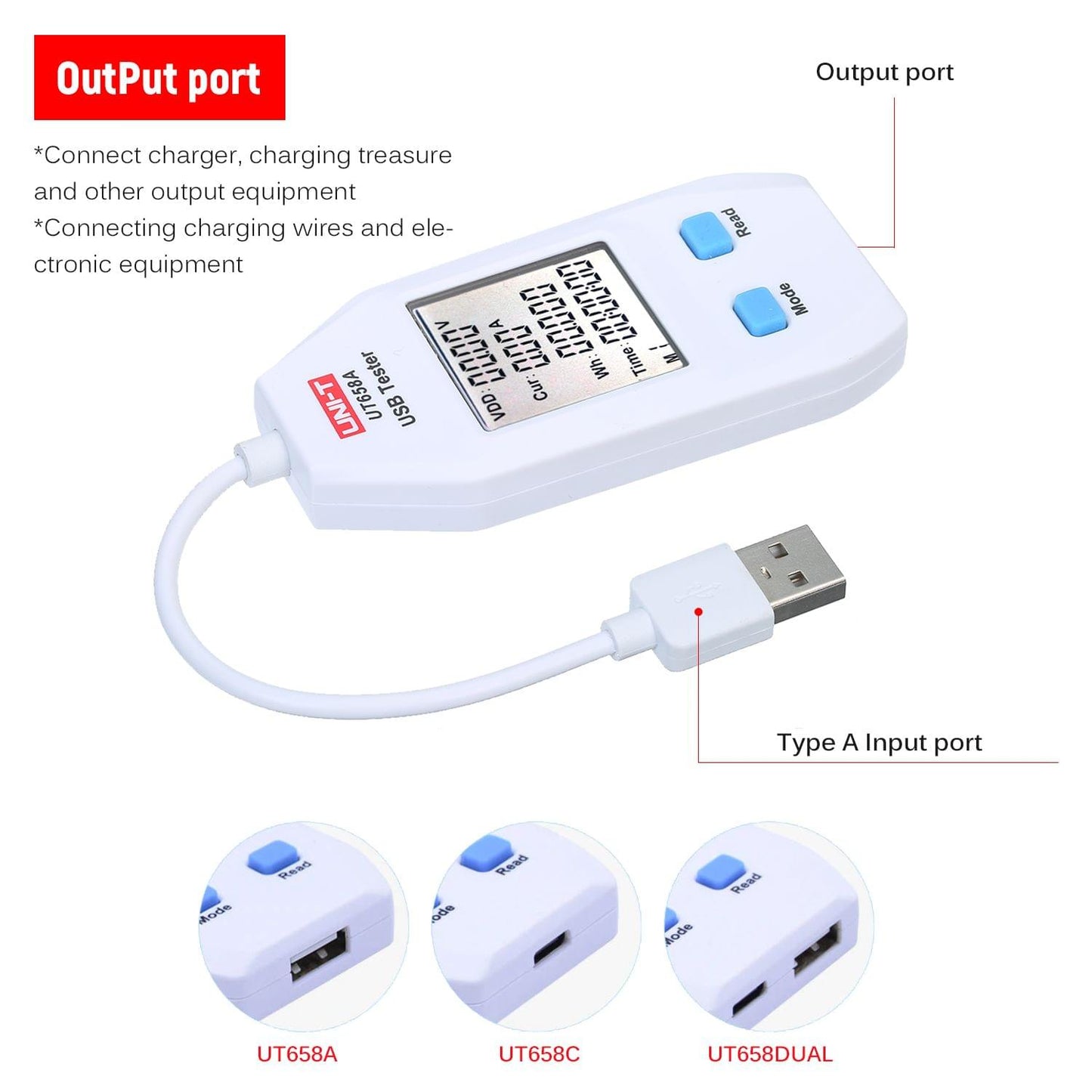 USB Power Meter LCD USB Tester Detector Voltmeter Ammeter - Type A