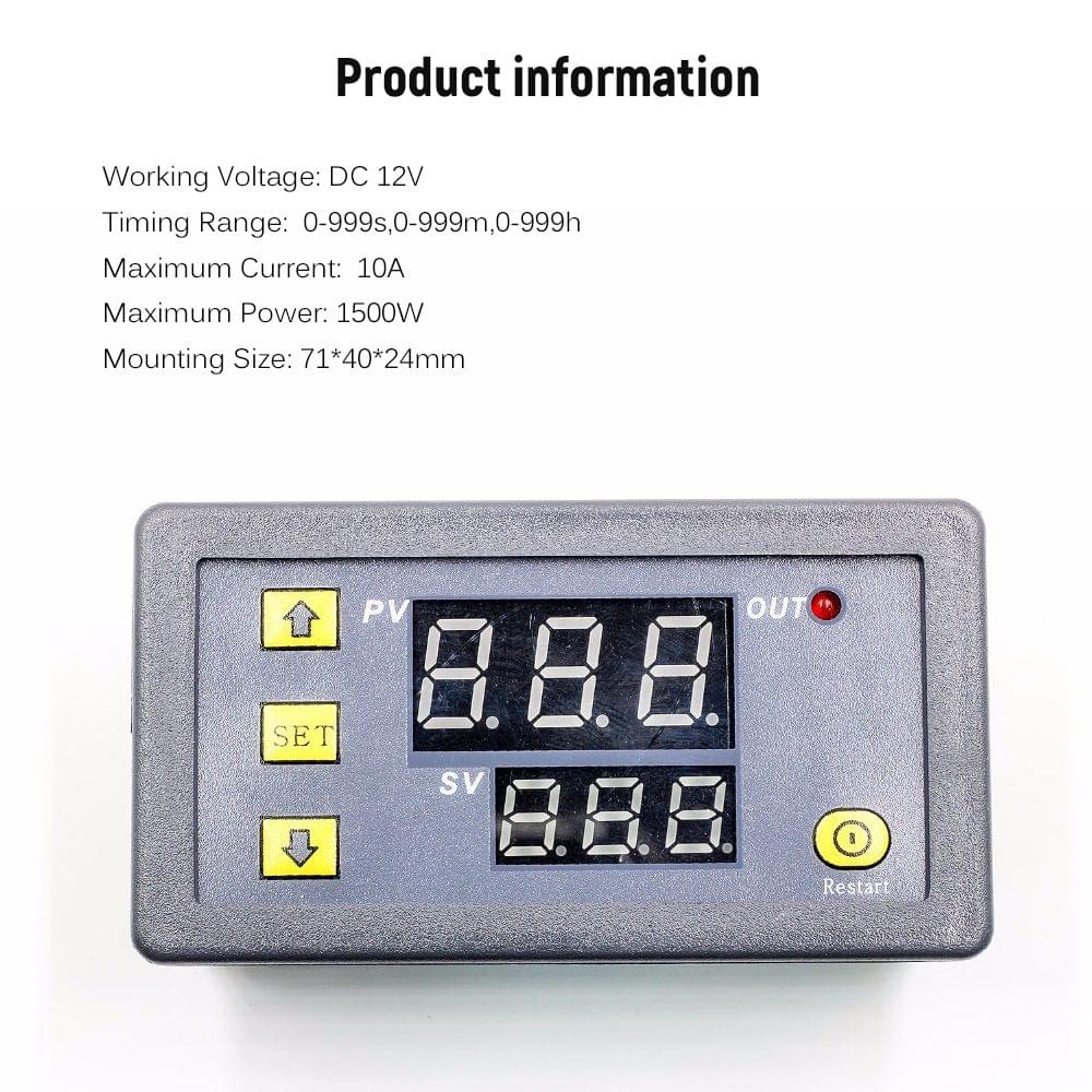 DC 12V Time Relay Module Programmable Digital Time Cycle - 12V