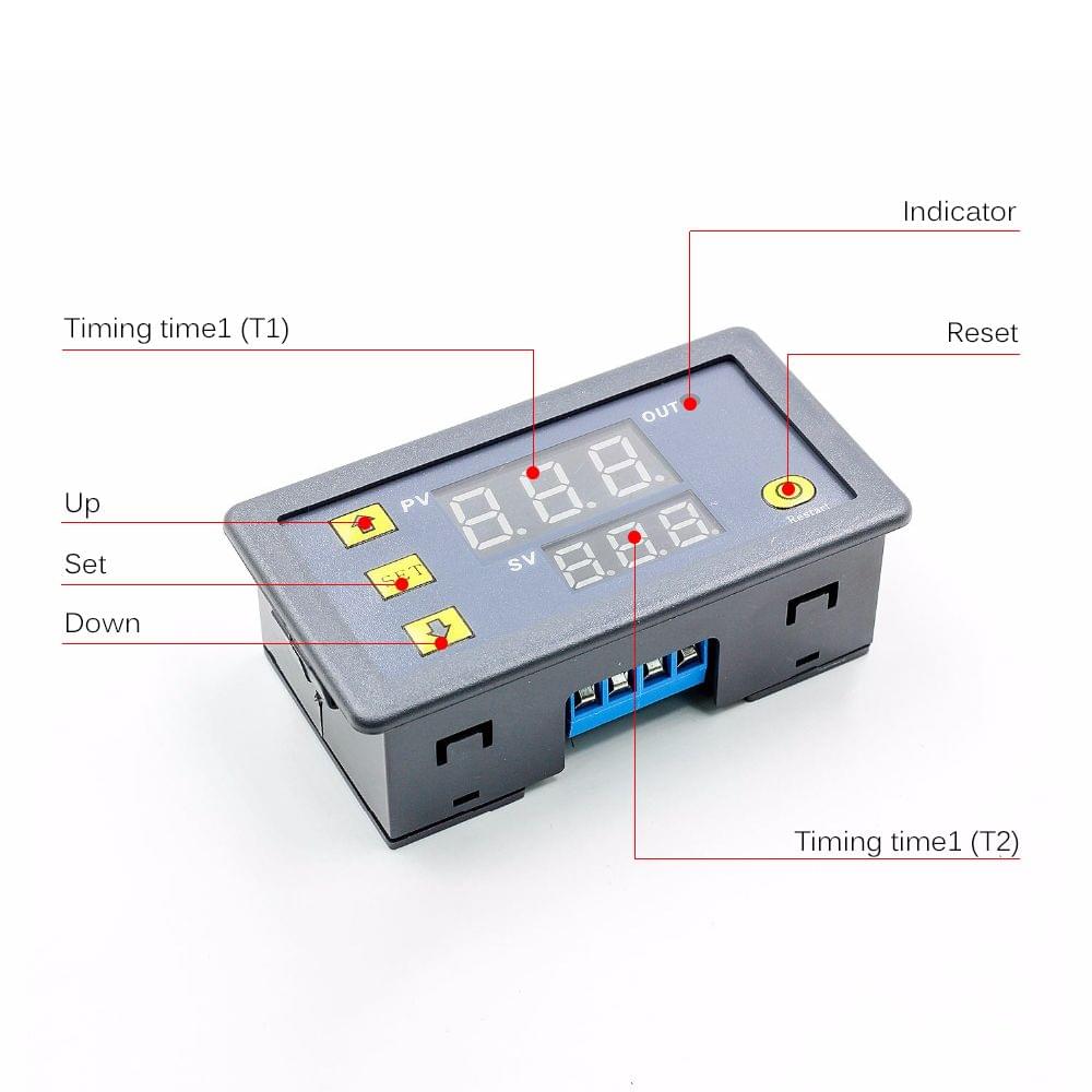 DC 12V Time Relay Module Programmable Digital Time Cycle - 12V