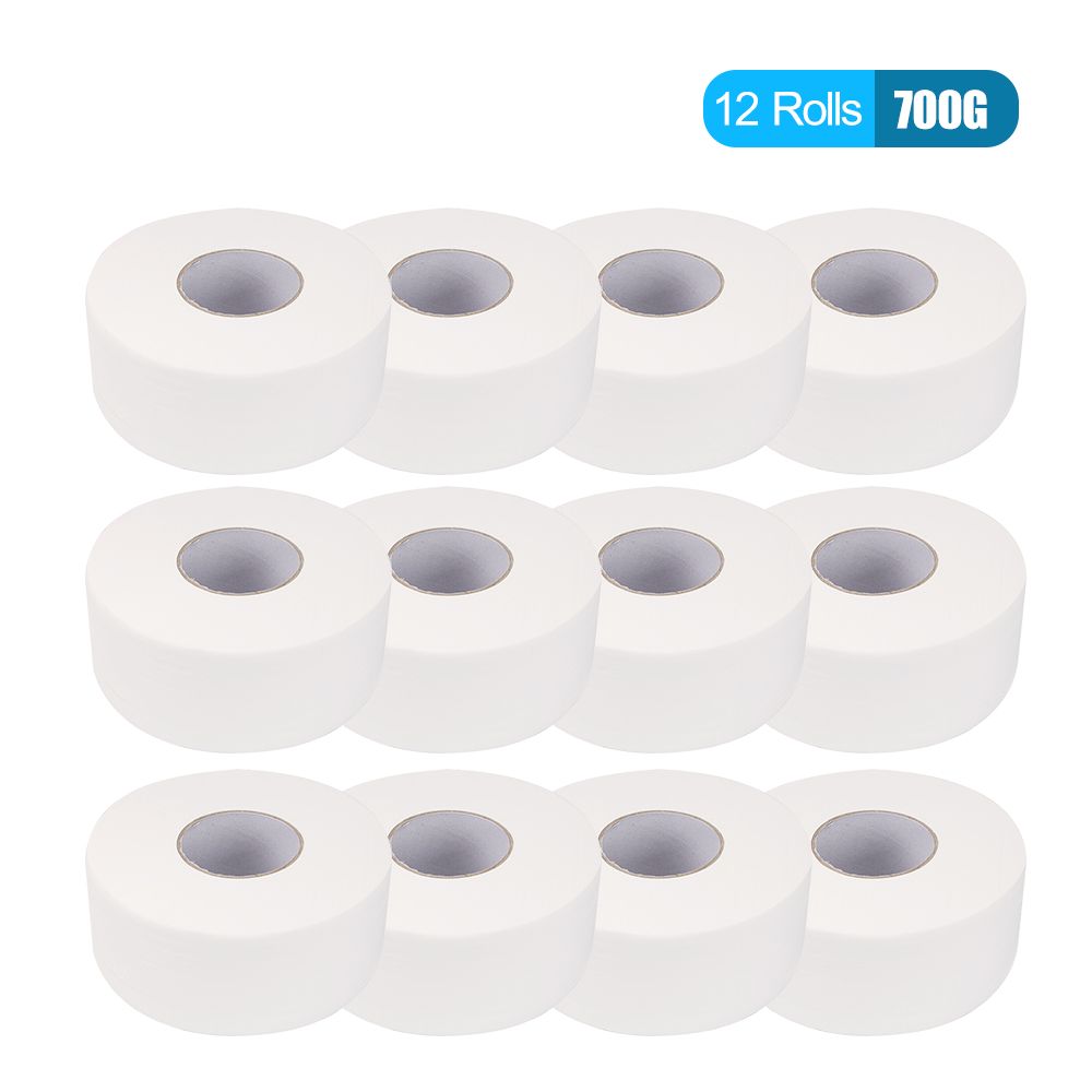 12 Rolls 4 Layers 700g Wood Pulp Bath Tissue Jumbo Paper - 12