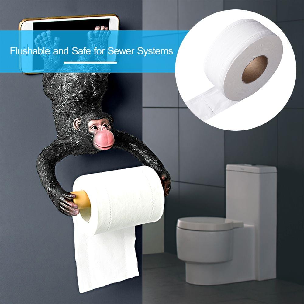 12 Rolls 4 Layers 700g Wood Pulp Bath Tissue Jumbo Paper - 12