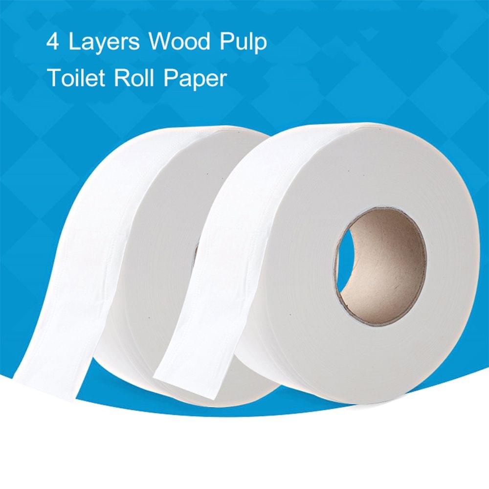 12 Rolls 4 Layers 700g Wood Pulp Bath Tissue Jumbo Paper - 12
