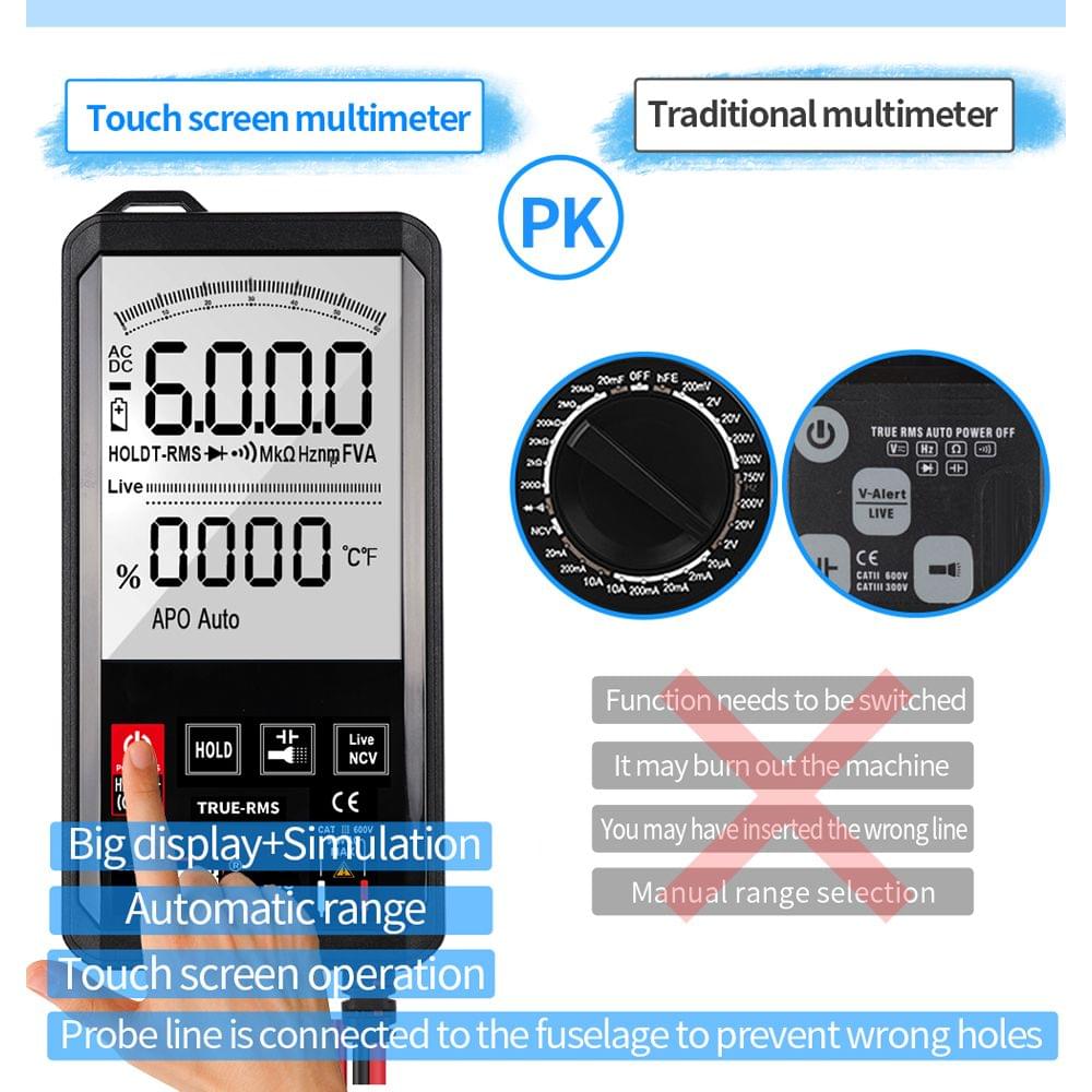 KKmoon KKM126 4.7 Inch Touching Screen Ultra-thin Multimeter - KKM126