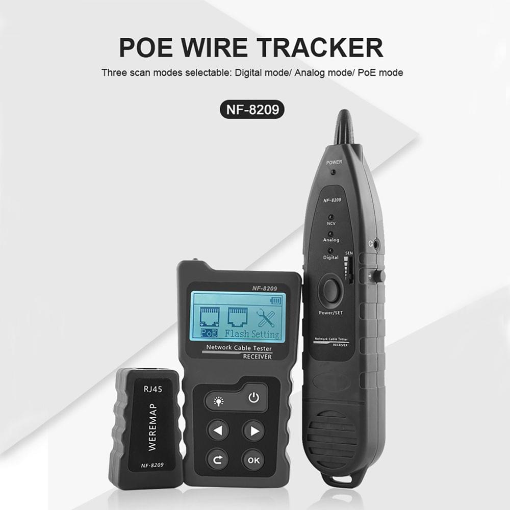 Multi-functional LCD Network Cable Tester Wire Tracker PoE