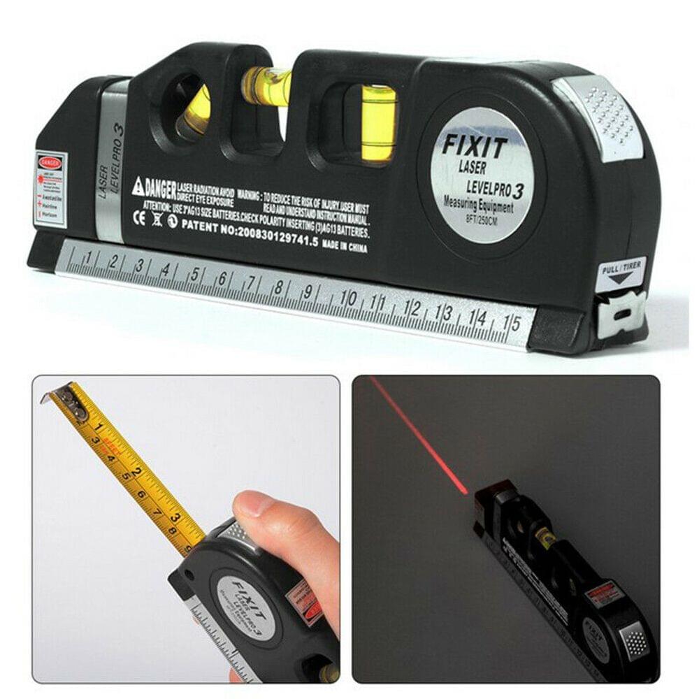 3 in 1 Laser Level Cross Line Ruler With Measuring Tape