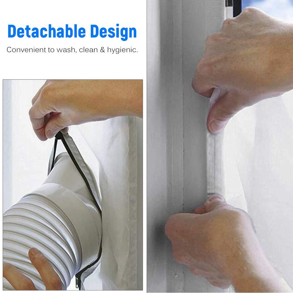 Waterproof Window Seal with Zipper Soft Cloth Wind Shield - 3m
