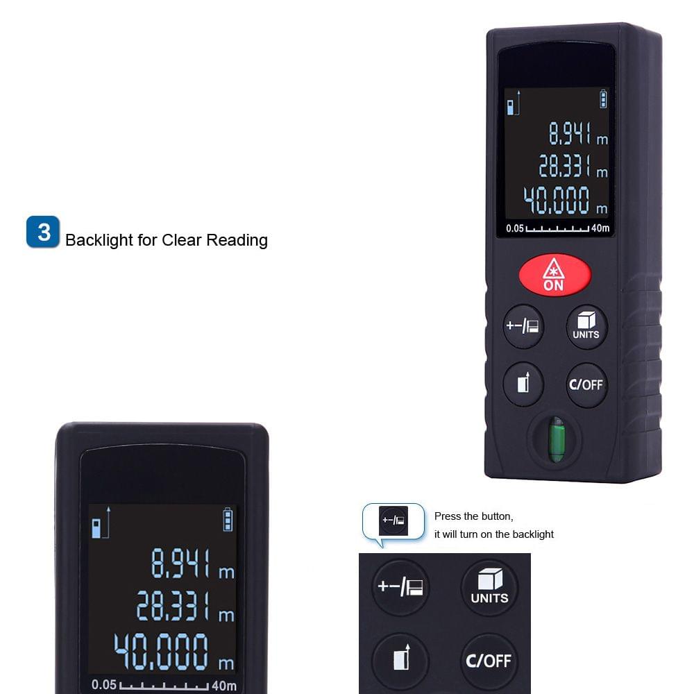 40m/131ft Mini Handheld Digital Laser Distance Meter High - 40 m