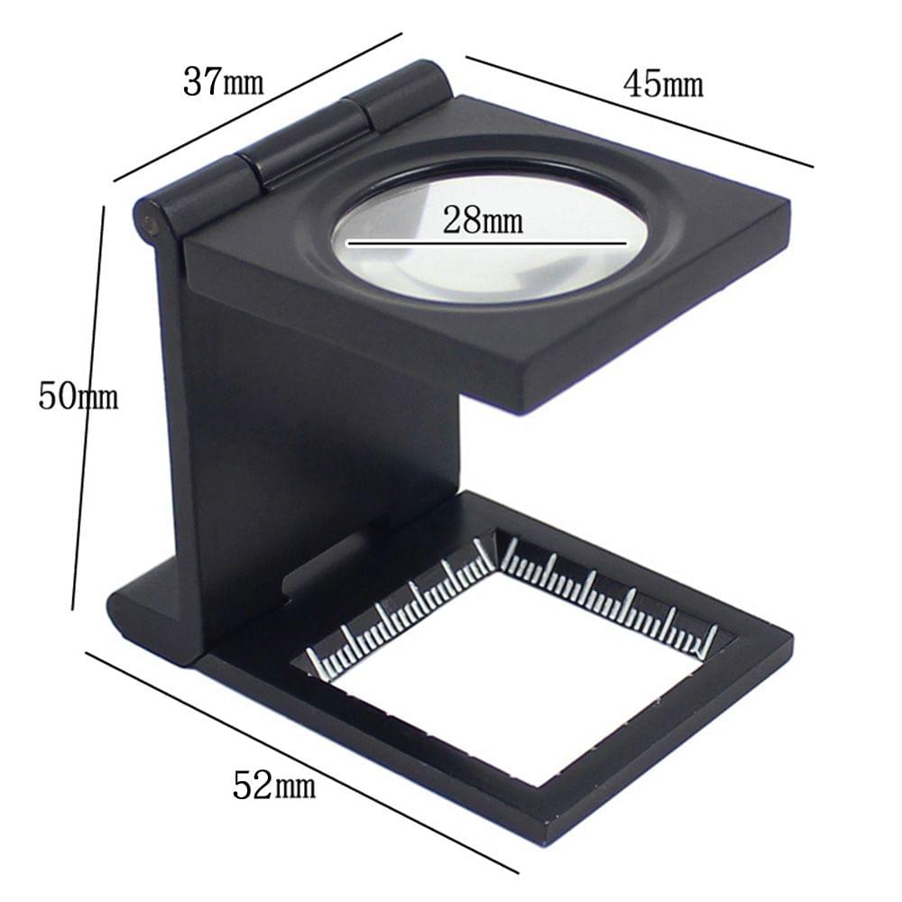 10X 28mm Mini Zinc Alloy Folding Magnifier with Scale for