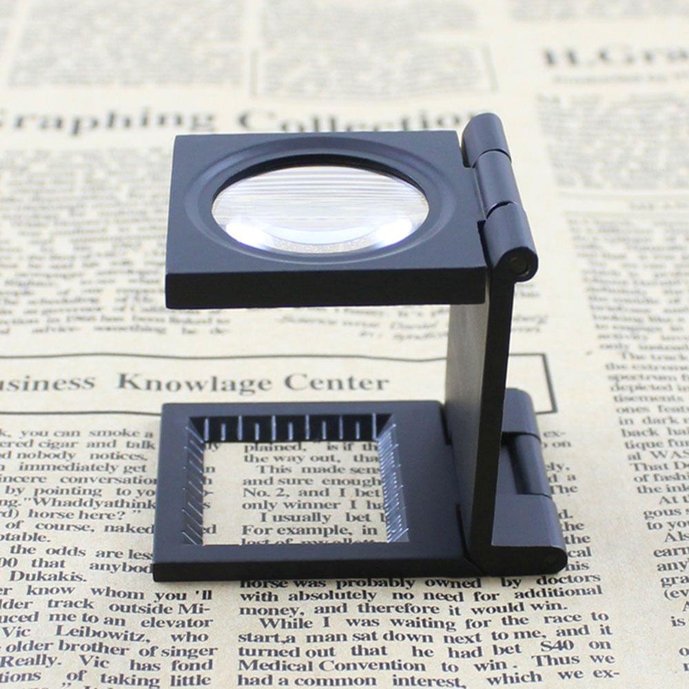 10X 28mm Mini Zinc Alloy Folding Magnifier with Scale for