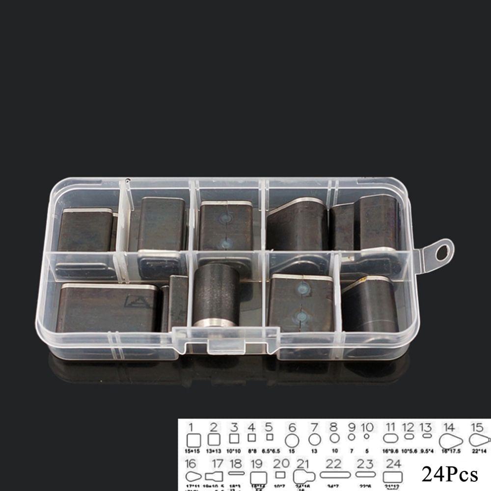 24Pcs Leather Puncher Hole Tools Craft Set Hollow Punches - 24Pcs