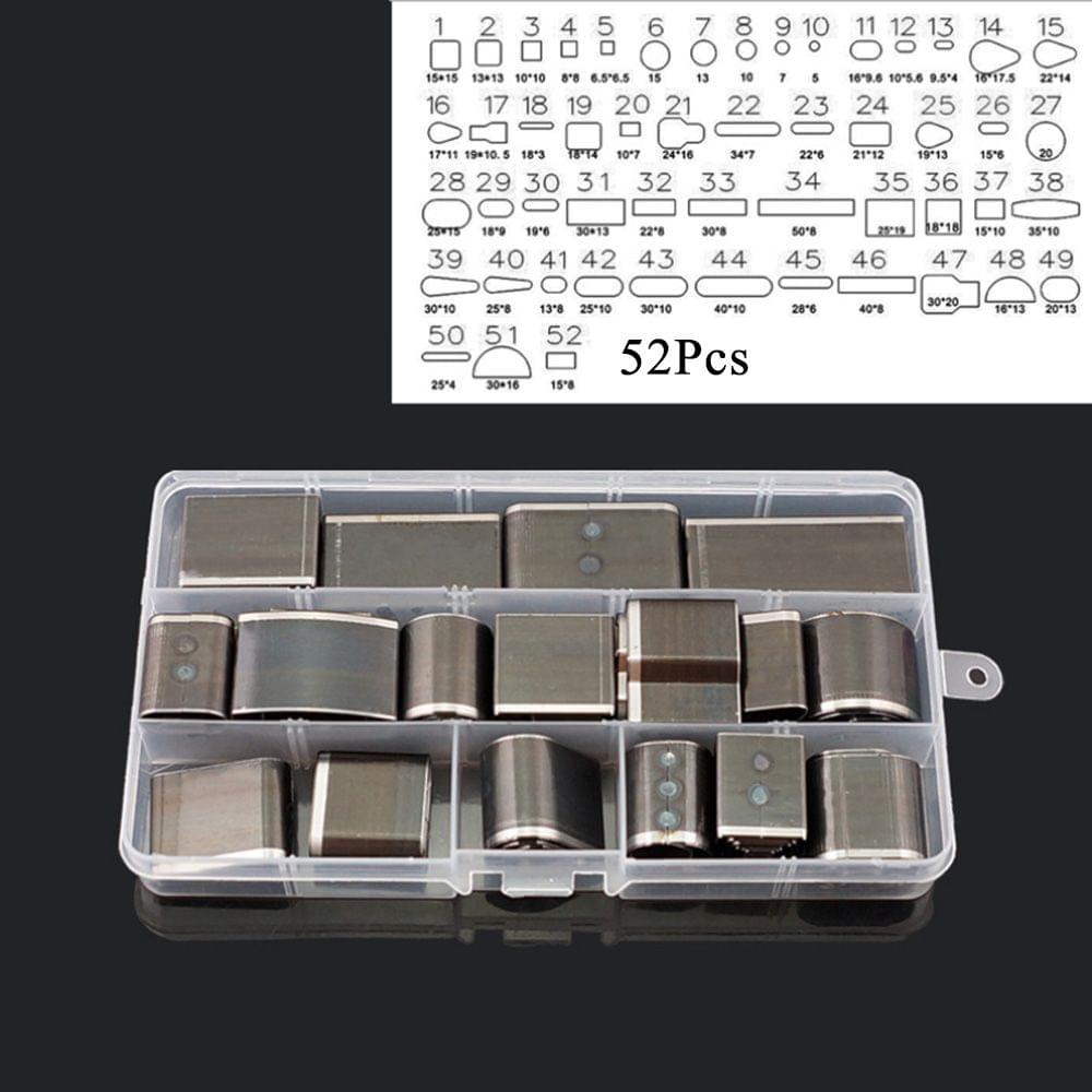 52Pcs Leather Puncher Hole Tools Craft Set Hollow Punches - 52Pcs