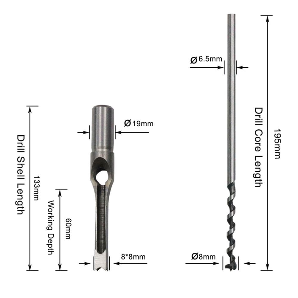 8mm Square Hole Drill Hole Reaming Square Auger Square Eyes - 8mm