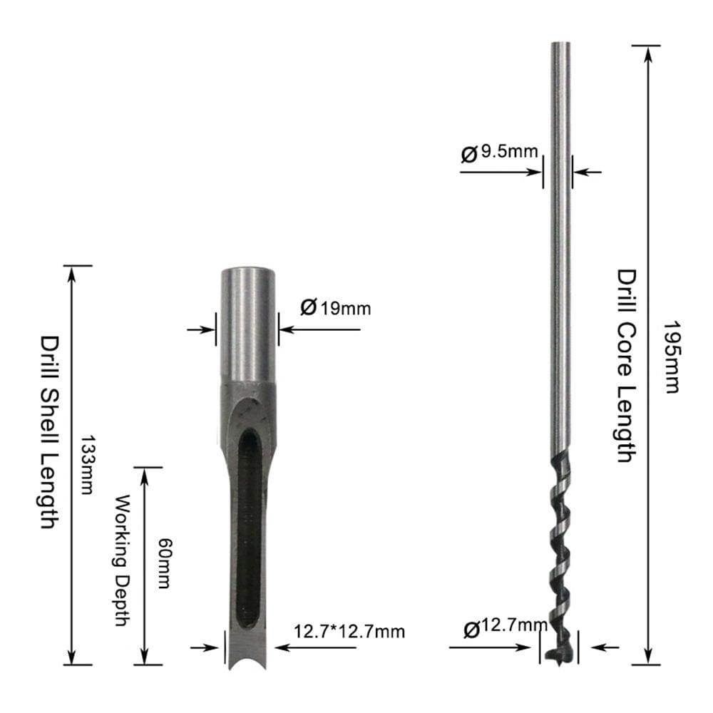 12.7mm Square Hole Drill Hole Reaming Square Auger Square - 12.7mm