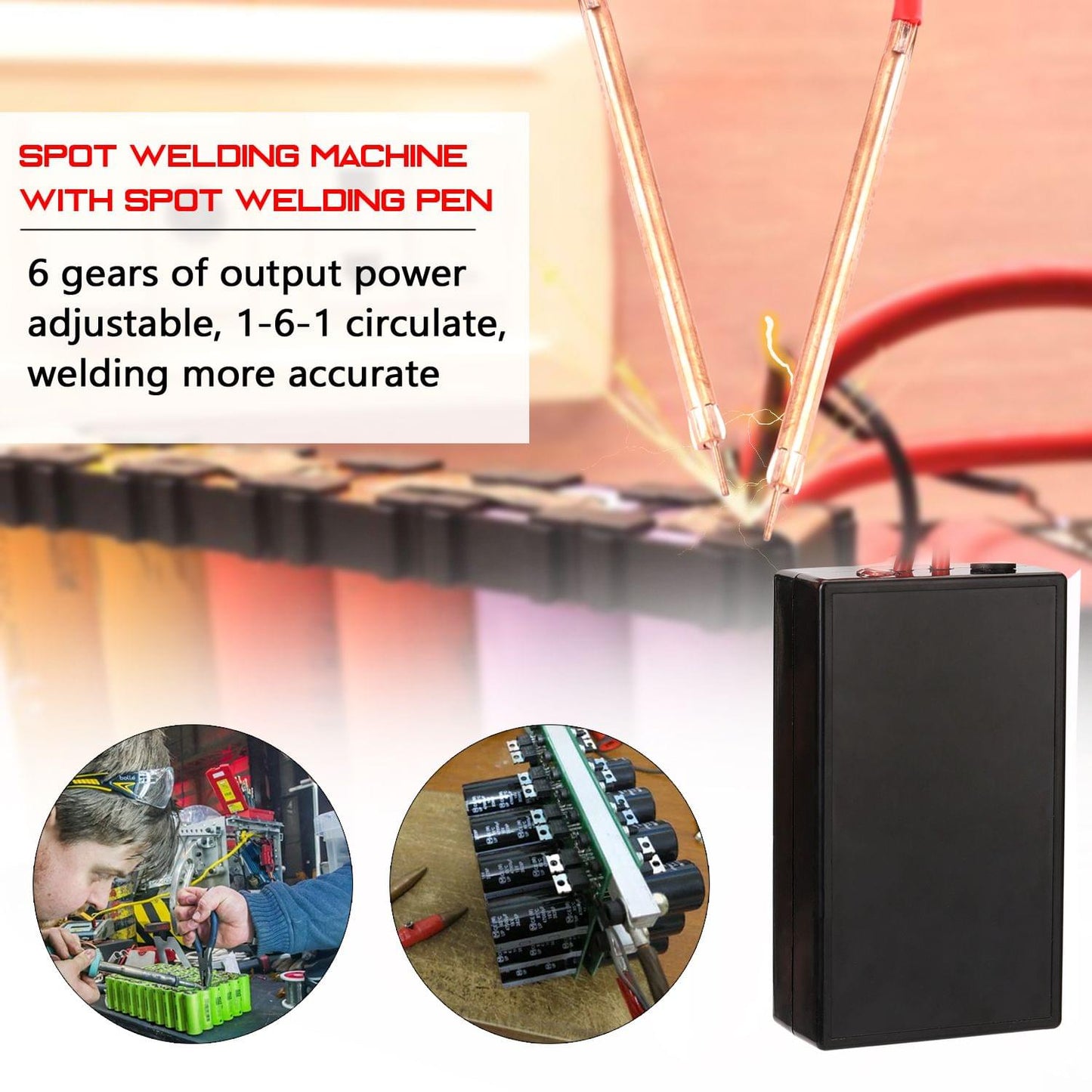 Portable 6 Gears Adjustable Mini Spot Welding Machine for