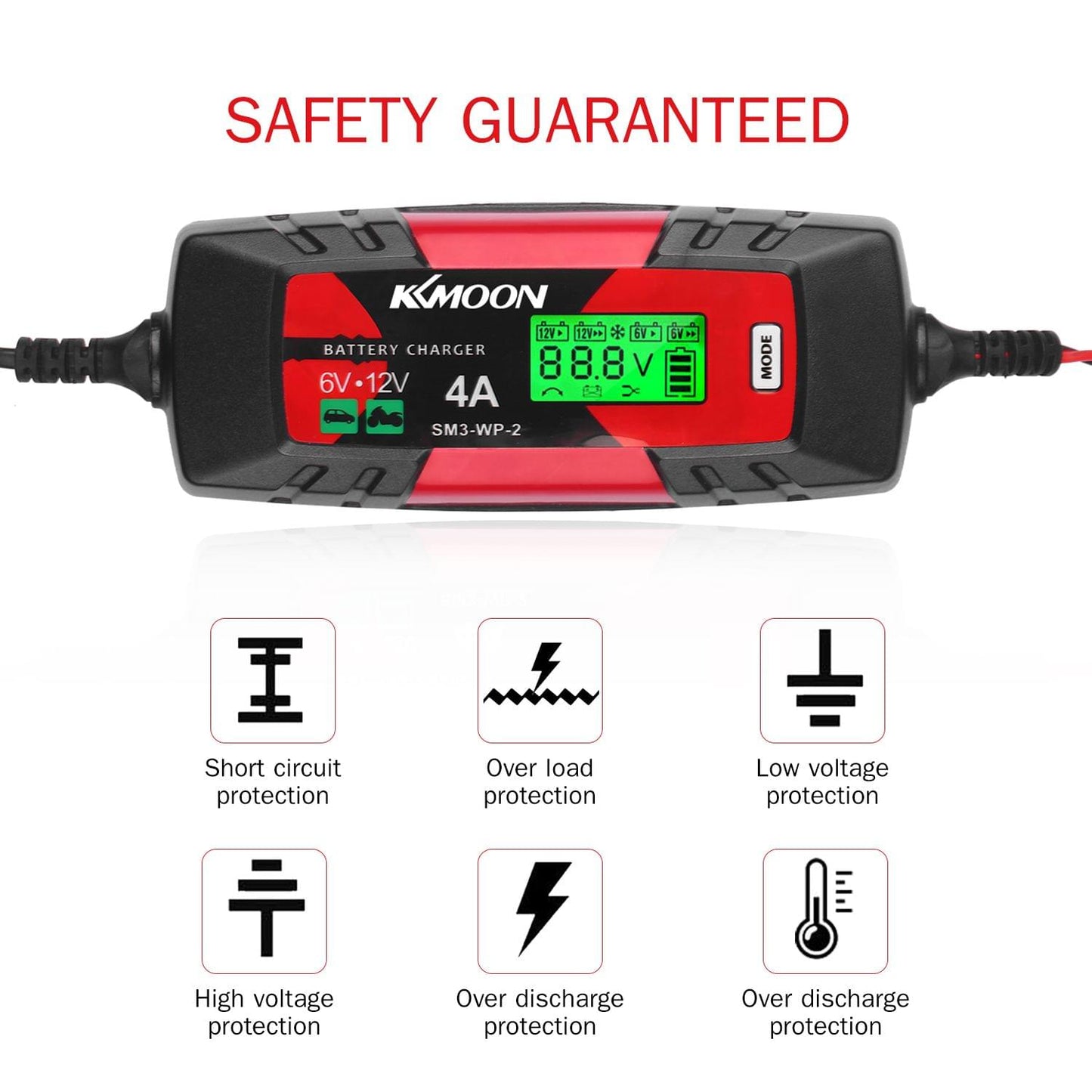 KKmoonCar Battery Charger Battery Charger & Maintainer - UK Plug