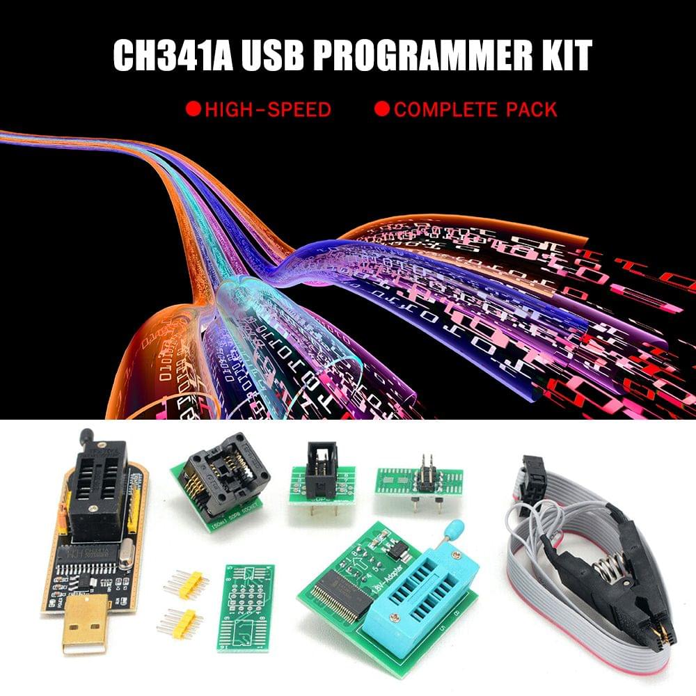 CH341A USB Programmer Kit with SOP8 Clip EEPROM Burner BIOS - CH341A Kit
