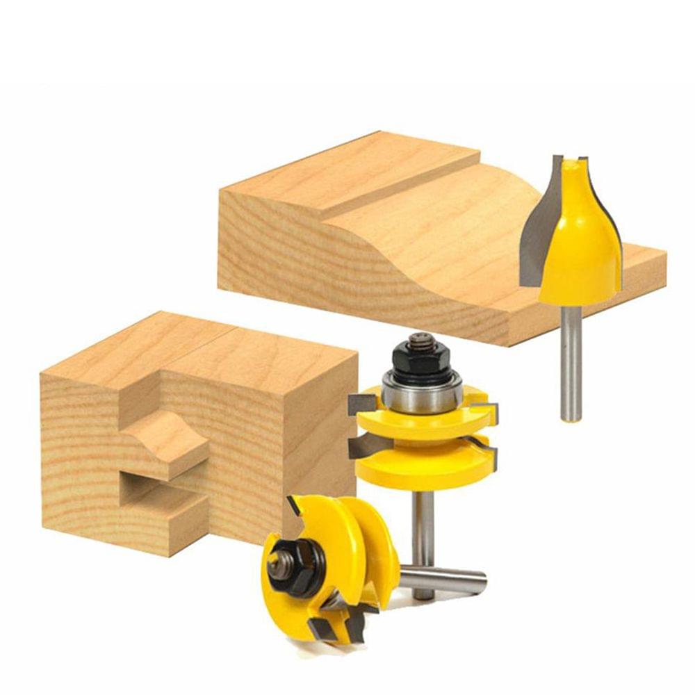 3 PCS Router Bit Set 1/4 Inch Shank Roman Ogee Rail and
