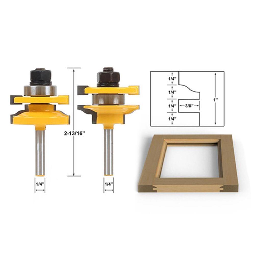 3 PCS Router Bit Set 1/4 Inch Shank Roman Ogee Rail and