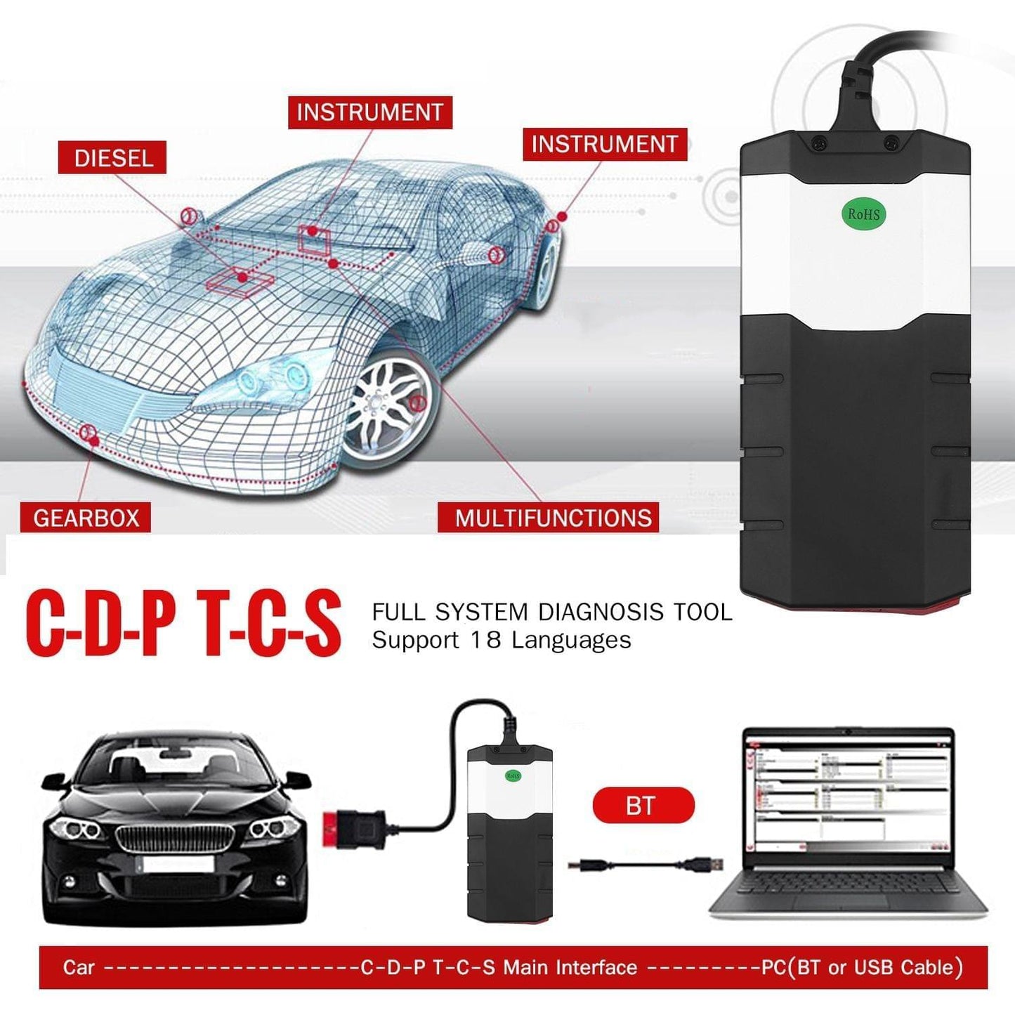 DS150E BT C-D-P T-C-S Car Truck Error Diagnostic Tool O-B-D