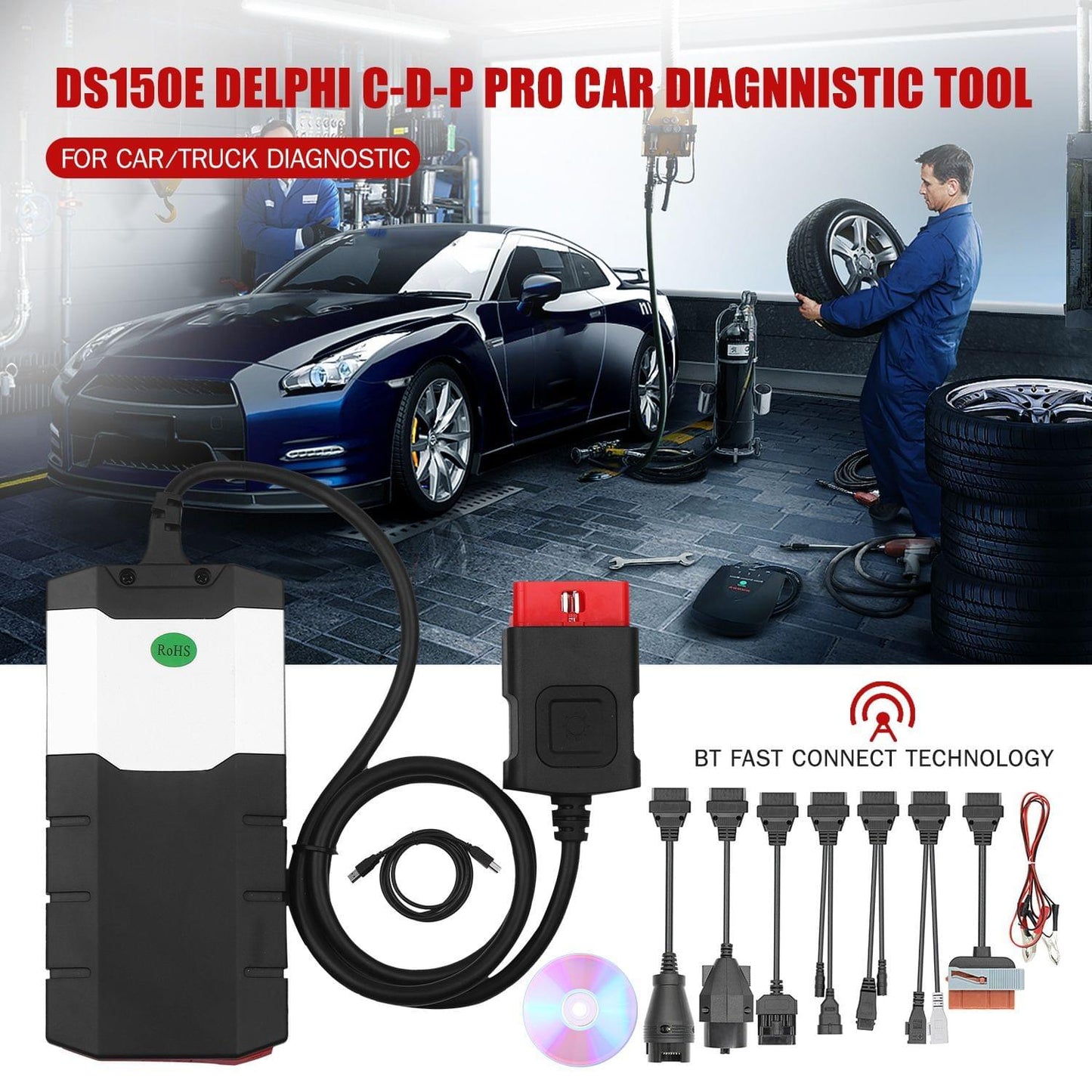 DS150E BT C-D-P T-C-S Car Truck Error Diagnostic Tool with 8