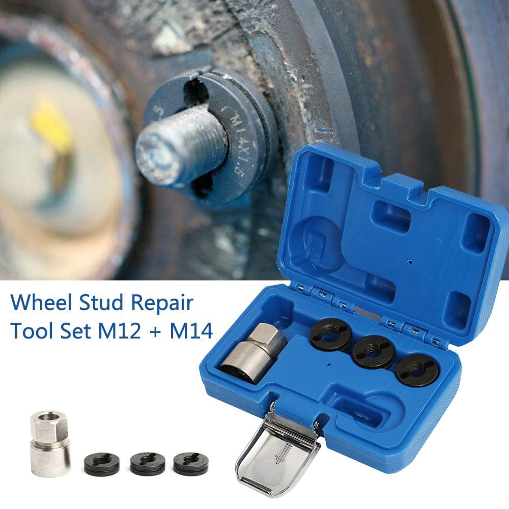 Wheel Stud Repair Tool Set M12 + M14 Dies Damaged Wheel Stud - 1 set