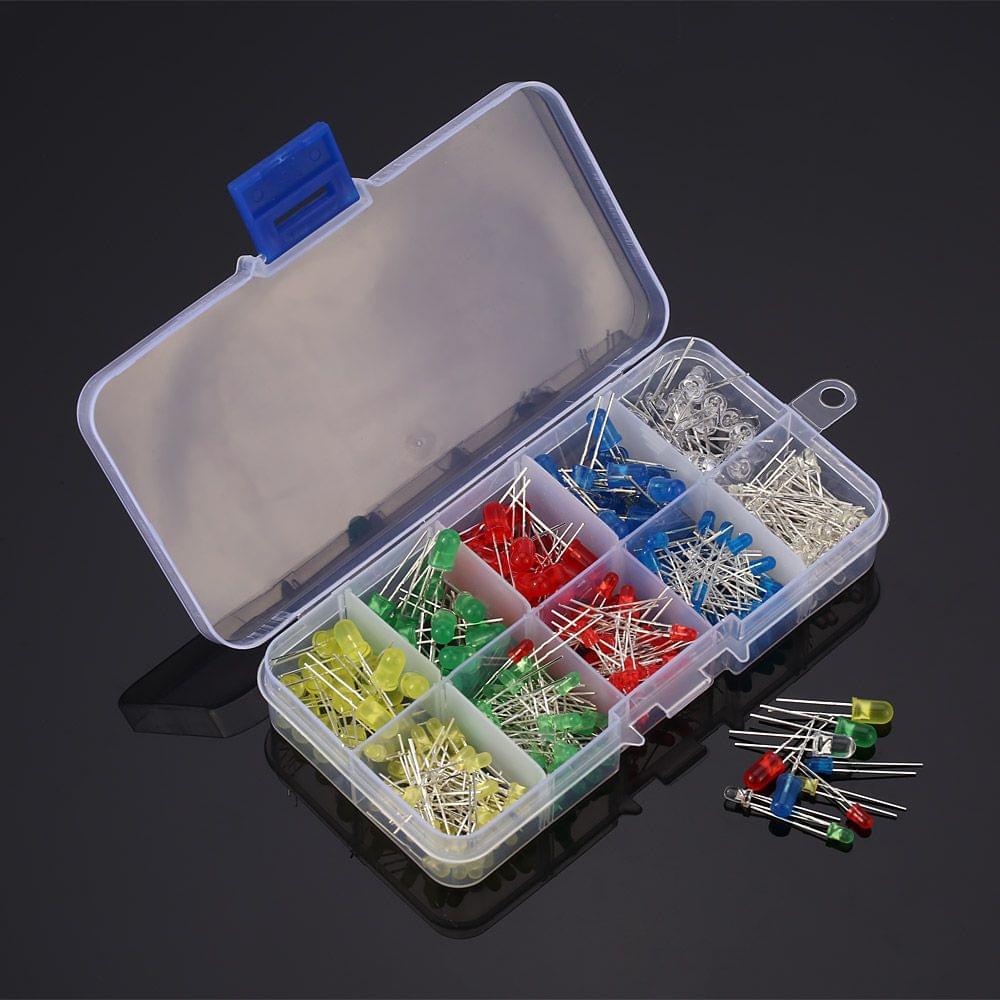 300pcs 3mm 5mm Assorted Color 2-pin Diffused LED Light