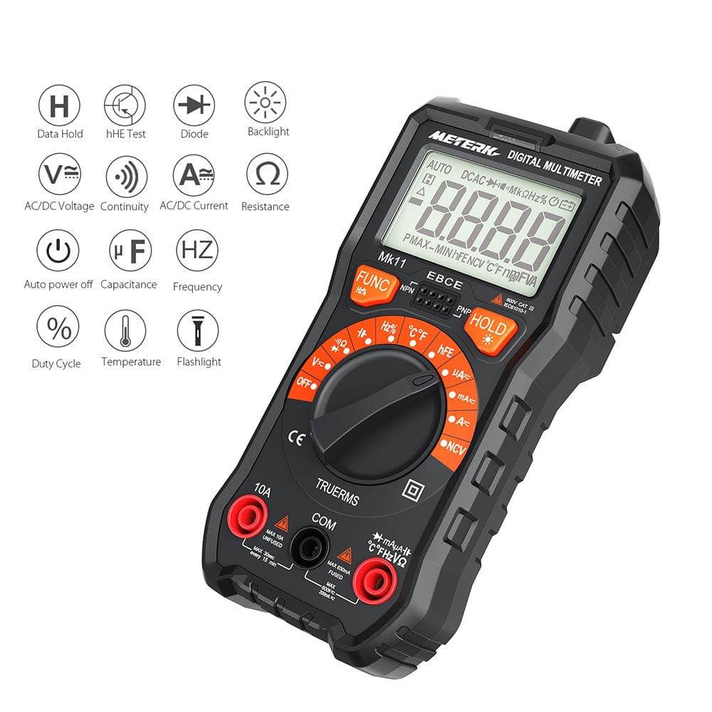 Meterk 2000 Counts Digital Multimeter True RMS
