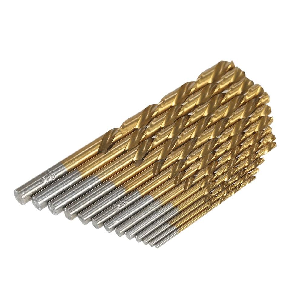 13pcs Left Handed Drill Bit Set M2 HSS with Titanium Nitride