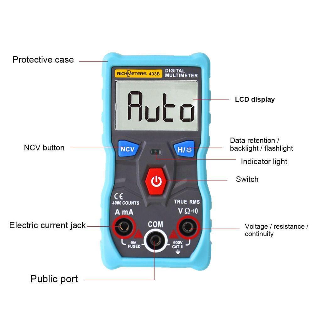 Richmeters RM403B Automatic Digital Multimeter 4000 Counts