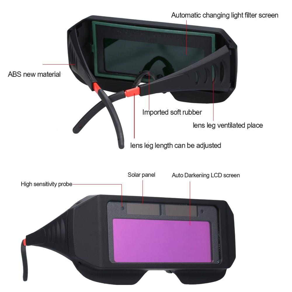 Solar Powered Auto Darkening Welding Glass Photoelectric