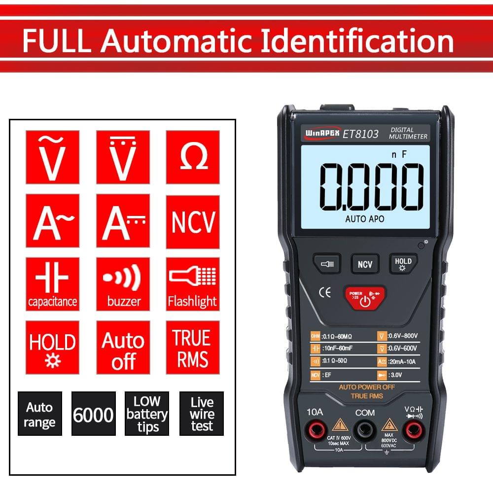 WinAPEX ET8103 LCD Display Portable Auto Measure Multimeter